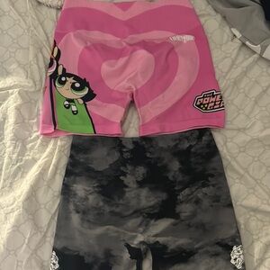 Pink and Black Women's Athletic Shorts